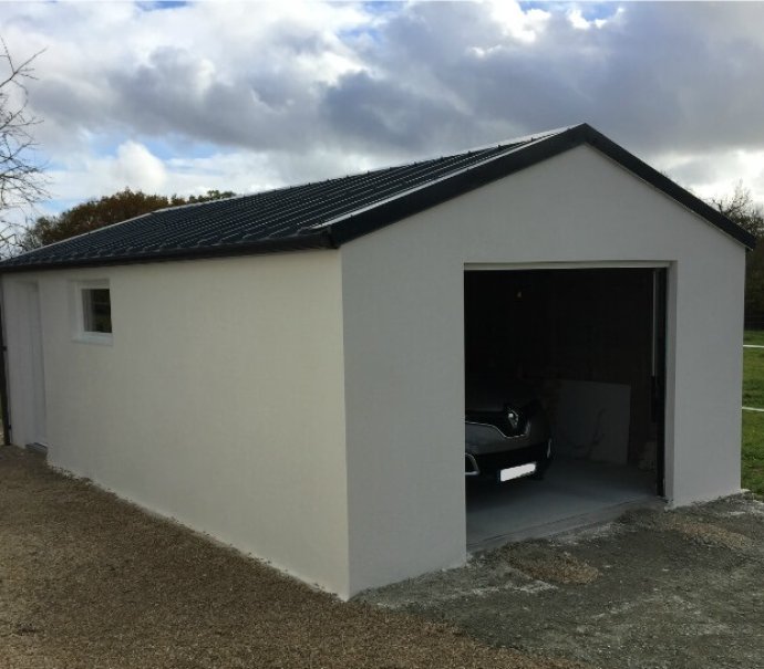 Garage Indept 2P béton enduit Doizon 12 v2